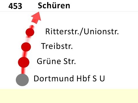 DSW21 Ansagen Bus 453 Stadtmitte - Schüren