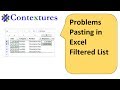 Problem Pasting in Excel Filtered List 