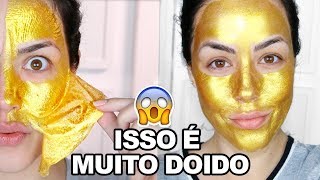 MEU ROSTO VIROU "OURO" | TESTEI UMA MÁSCARA DOURADA NACIONAL #PrimeirasImpressões