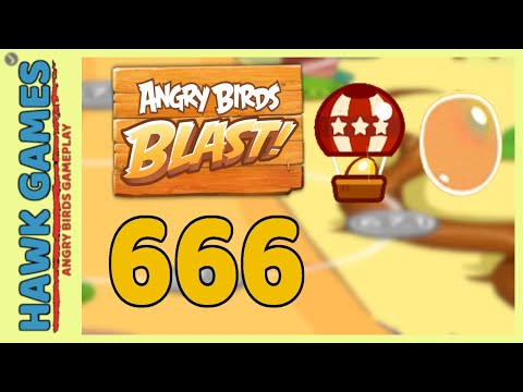 Angry Birds Blast Level 666 - 3 Stars Walkthrough, No Boosters