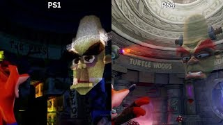 Crash Bandicoot N. Sane Trilogy - PS4 vs PS1 Graphics Comparison (ALL CUTSCENES Crash Bandicoot 2)