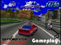 Daytona USA Seaside Street Galaxy Championship Circuit Edition Sega Saturn PAL 50Hz Gameplay