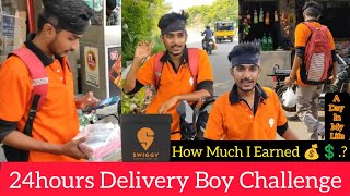 24 Hours Swiggy Delivery Boy Challenge | How Much I Earned 🤑💰? | One Day Delivery Boy | CriticsMohan