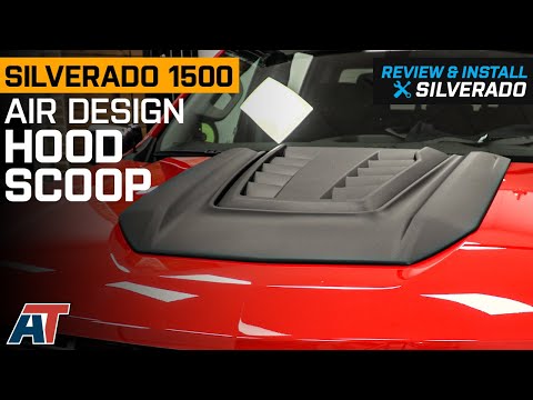 2019-2022 Silverado 1500 Air Design Hood Scoop; Satin Black Review & Install