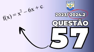 ✈CORREÇÃO EEAR 2023-2024 MATEMÁTICA (CFS 2) | FUNÇÃO DO SEGUNDO GRAU