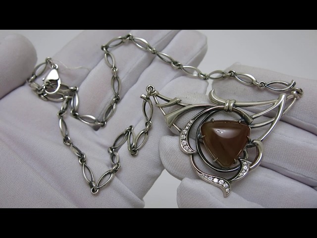 Срібне кольє з сердоліком ех26 Відео огляд