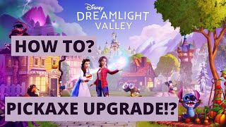 Disney Dreamlight Valley- How to upgrade your pickaxe?- Removing ice crystals and big coral rocks!!