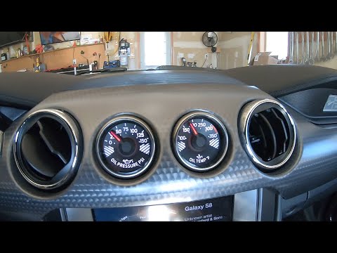 Center GT350 oil and temp gauge plug and play install into S550 GT with Performance pack.