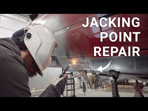 Rusty Jacking Point Repair Guide | How To Weld Rust Hole in Rocker Panel Sill | BMW E30 Build | 018