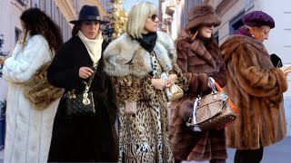 January 2025 Italian Street Style Milan🇮🇹Luxury Fur Coats Fashion:Clas