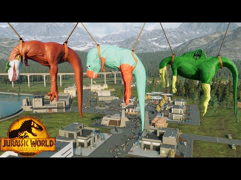 Jurassic World Evolution 2 T Rex Colors Pack vs Spinosaurus vs Albertosaurus Dinosaurs Fight