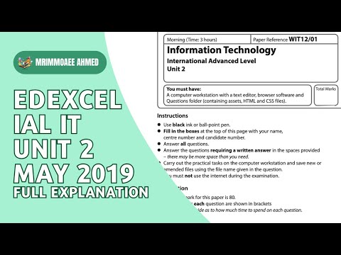 Edexcel IAL IT - AS - May 2019 Unit 2 Past Paper Solution