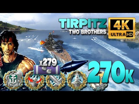Battleship Tirpitz: RAMBO ON TWO BROTHERS - World of Warships