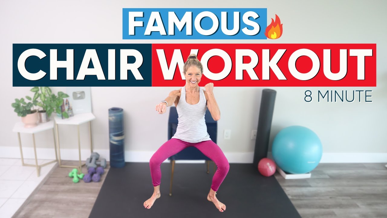 Famous 8 Minute Chair Workout (SEATED TOTAL BODY!) - YouTube