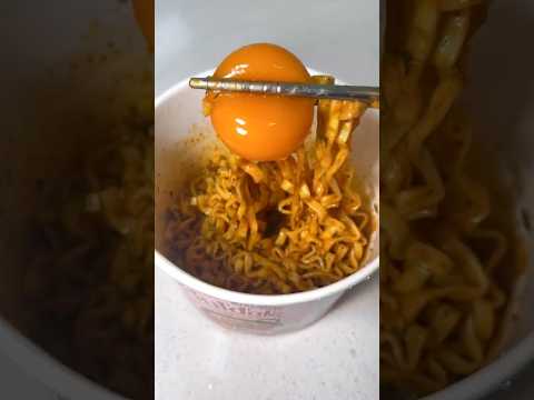 buldak carbonara with egg yolk