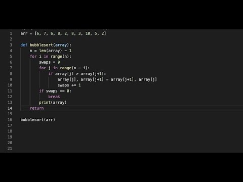 Write Optimize A Simple Bubblesort In Python