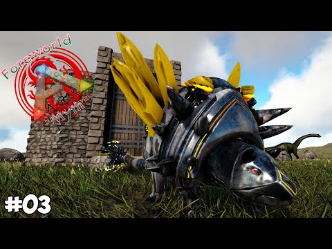 FIZEMOS UMA BASE QUE NÃO É QUADRADA E DOMAMOS UM TATU MYTH! pt.03 - ARK FOREWORLD MYTH