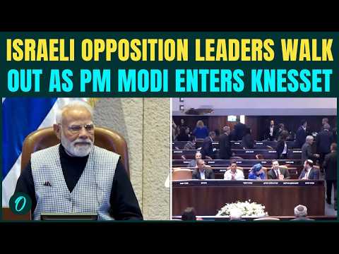 Moment: Israeli Opposition Leaders Walk Out As PM Modi Enters Knesset; Netanyahu Watches in Silence