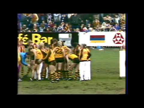 Hawthorn Quarter Time Huddle - 1985 Round 21 - Behind the Scenes - Carlton vs Hawthorn