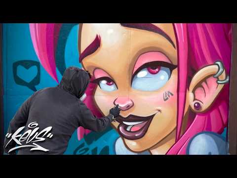 Freestyle-Sprühbemalung einer Figur