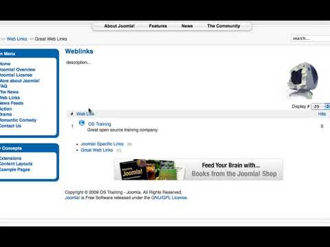Joomla 1 5 Beginner Lesson 33 Weblinks