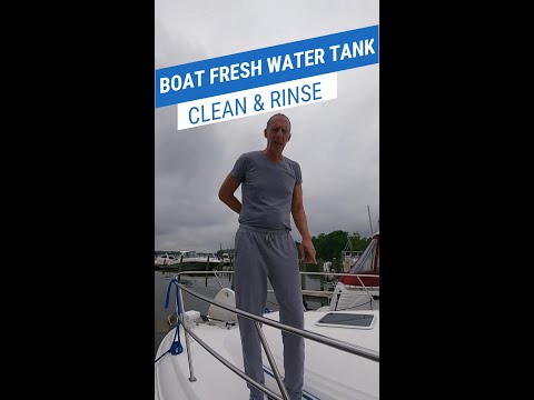 Getting Our Boat’s Fresh Water Tank Clean & Smelling Good #shorts