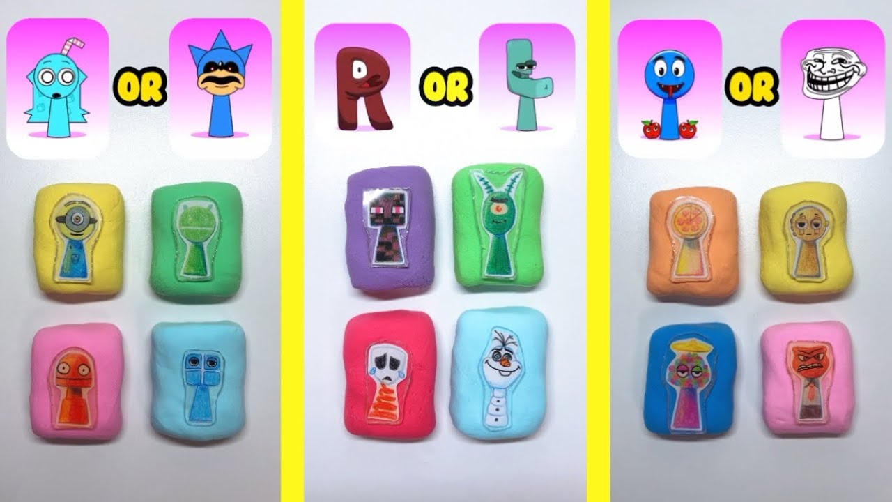 Guessing Game Challenge. DIY Sprunki OC clay cubes.