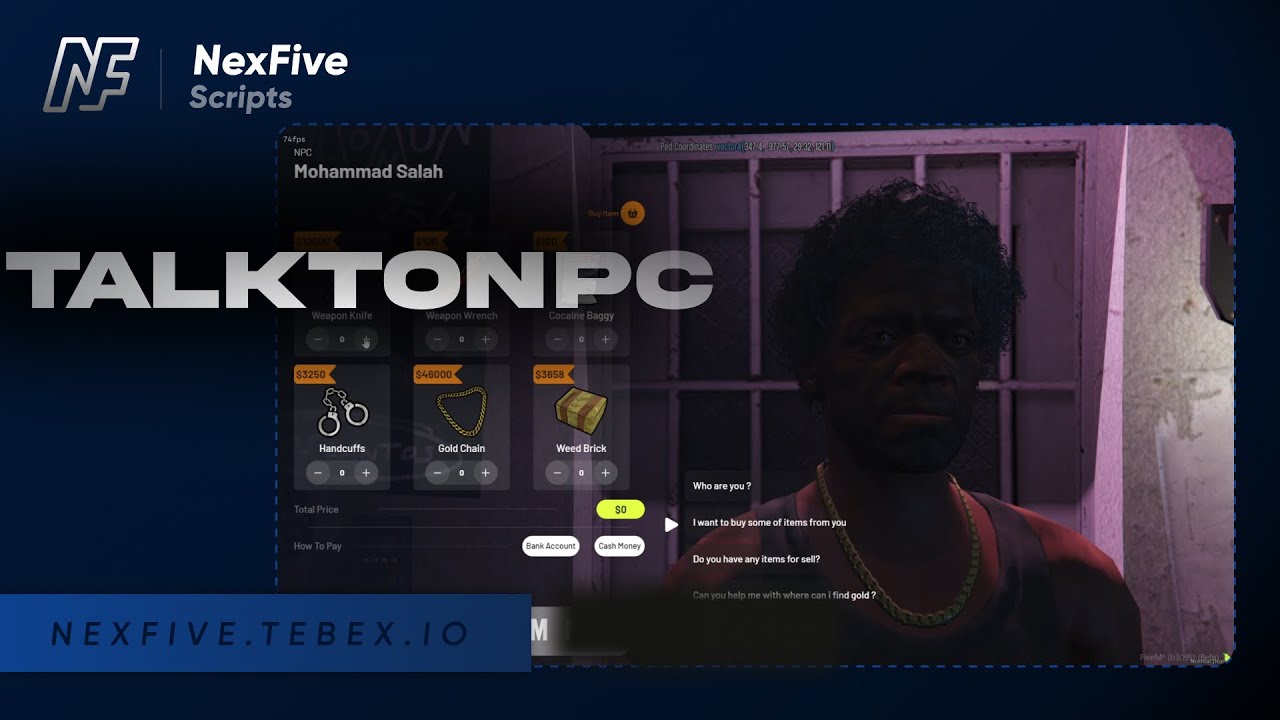 NPC Dialogue & Sell & Buy Items | Custom Events | [esx-qb-qbox] thumbnail 2