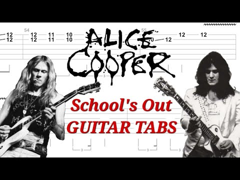 Alice Cooper - School's Out | Rhythm & Lead GUITAR TABS | Cover | Tutorial | Lesson