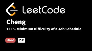 YouTube video 'LeetCode 1335. Minimum Difficulty of a Job Schedule'