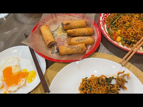 How To Make LAO TARO PORK EGG ROLL- 불닭 볶음면KOREAN FIRE RAMEN! HAPPY LAO-THAI-MYANMAR-KHMER NEW YEAR!