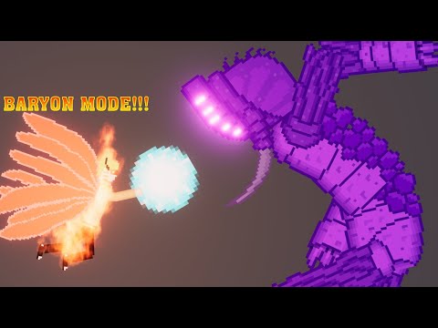 Naruto Baryon Mode vs Purple Monster Behemoth  - People Playground 1.22