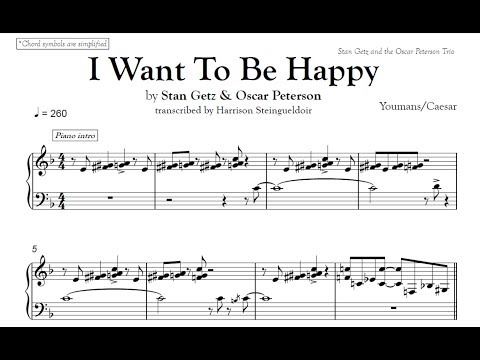 I Want To Be Happy - Stan Getz feat. Oscar Peterson transcription
