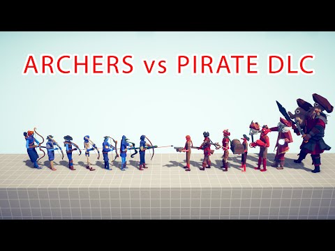 ARCHERS Team vs PIRATE DLC Team - Totally Accurate Battle Simulator TABS