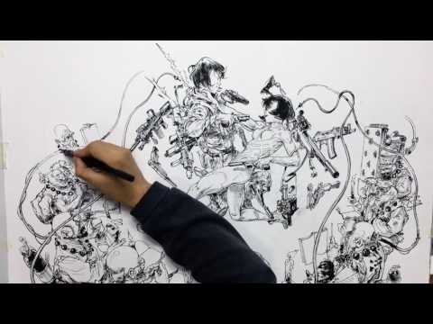 Ghost In The Shell Timelapse by Kim Jung Gi