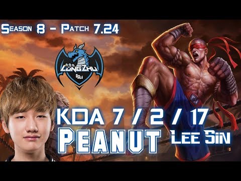 LZ Peanut LEE SIN vs KHA'ZIX Jungle - Patch 7.24 KR Ranked