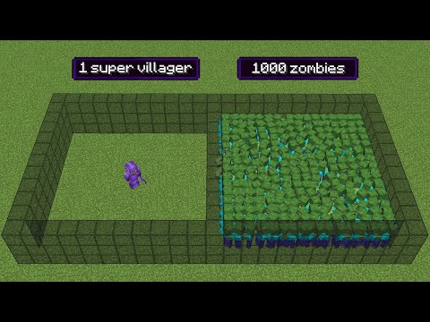 1000 zombies vs 1 super villager (but villager has all effects)