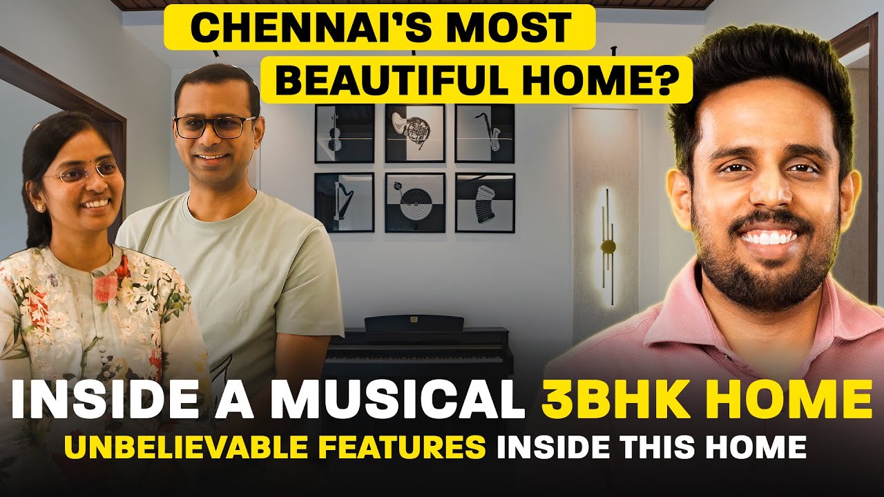 3BHK Chennai Home Tour with Jaw-Dropping Interiors & a Love for Music