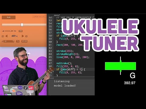 編碼挑戰賽#151.Ukulele Tuner with Machine Learning Pitch Detection Model:使用機器學習音高檢測模型的尤克里裡調音器 (Coding Challenge #151: Ukulele Tuner with Machine Learning Pitch Detection Model)