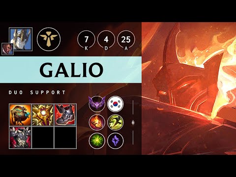 Galio Support vs Nautilus - KR Master Patch 25.15