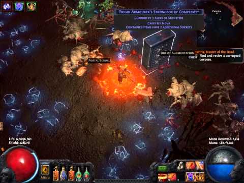 [2.0]self-cast firestorm - 77 volcano map with elemental reflect