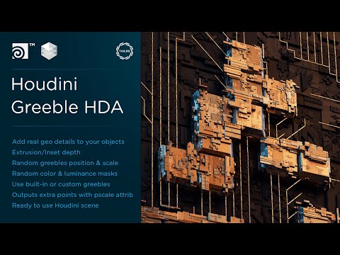 Procedural Greebles HDA for Houdini