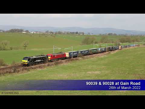 90039/90028 Grangemouth - Daventry passing Gain Road: 26th of March 2022