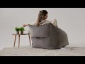 Natalia Sitzsack Sessel mit Hocker Braun - Kunststoff - 100 x 80 x 88 cm