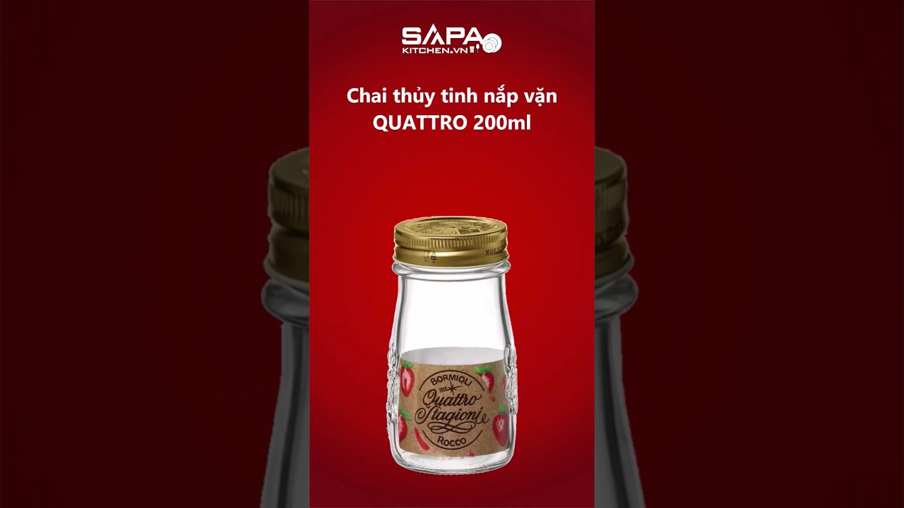 Chai thủy tinh nắp vặn Quattro 200ml