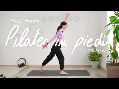 25Min (guided in Italian) STANDING PILATES | At-Home Toning Workout for Small Spaces