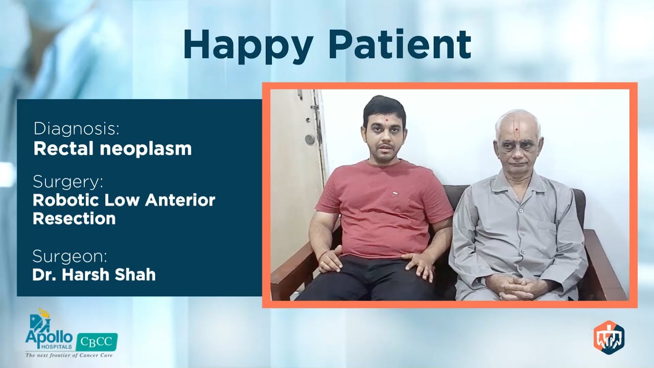 Happy patient after Robotic Low Anterior Resection for Rectal tumour.