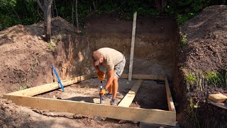 I'm building a house underground out of wood. Choosing a place, a pit.  Part 1