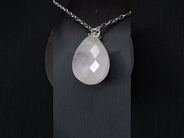 تعليقة حجر روز كوارتز طبيعي