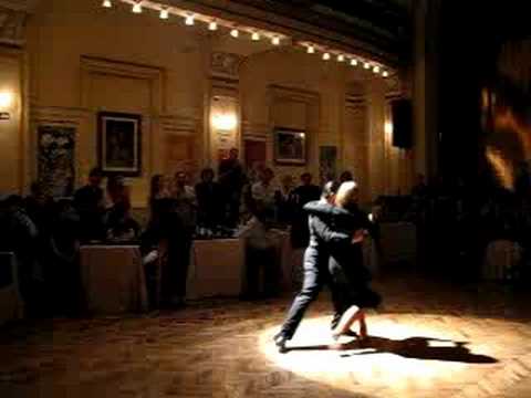  Gabriel Missé  and  Alejandra Mantinan  are  dancing  to  a  tango